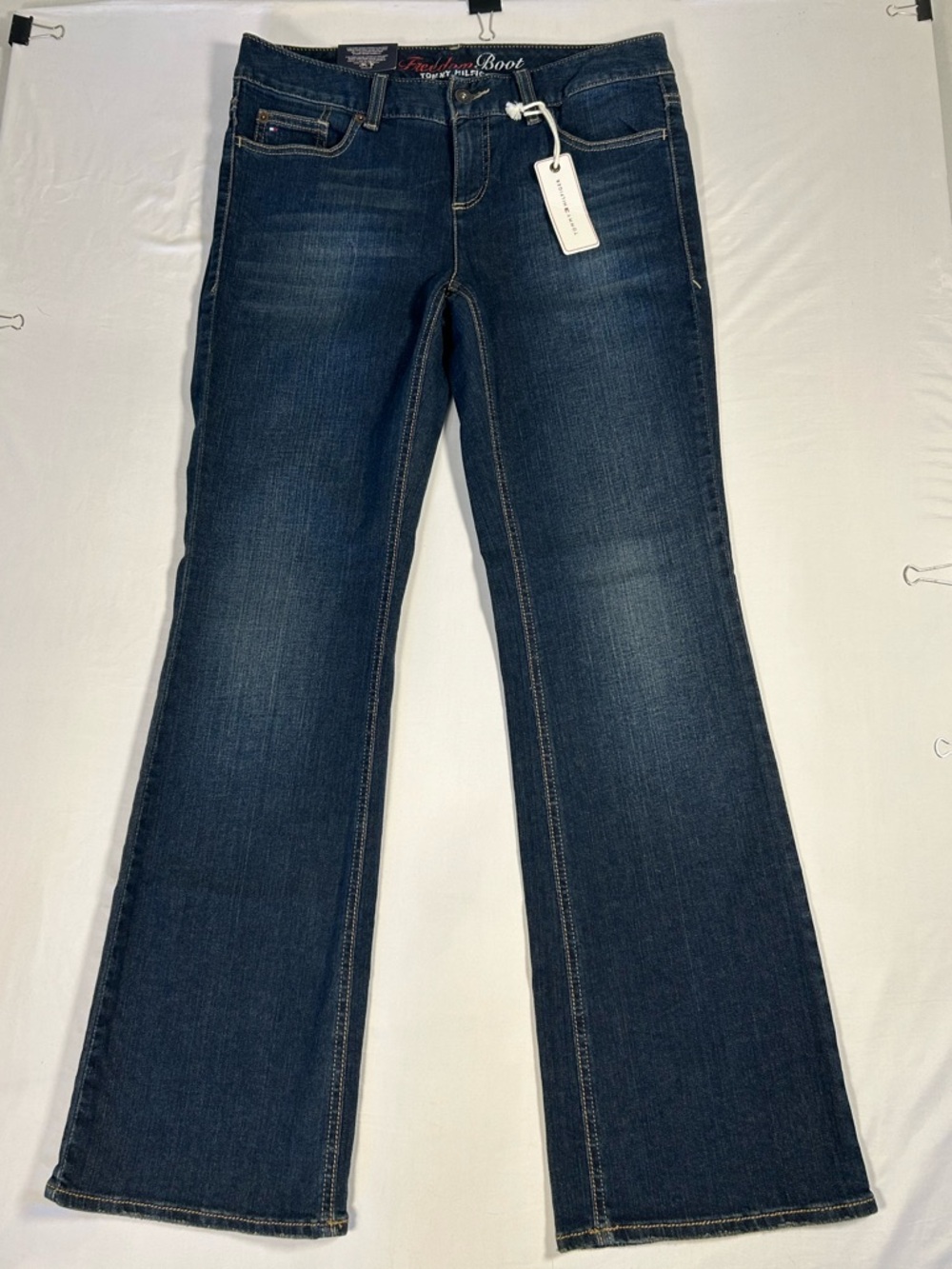 Tommy Hilfiger Womens 10R Freedom Boot Cut Leg Modern Mid Rise Dark Blue Jeans